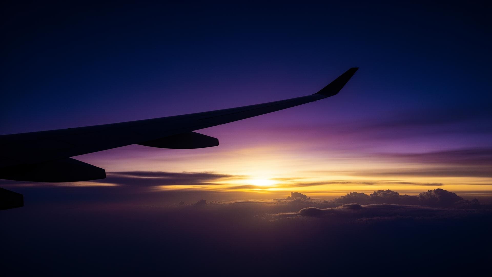 Private jet at twilight